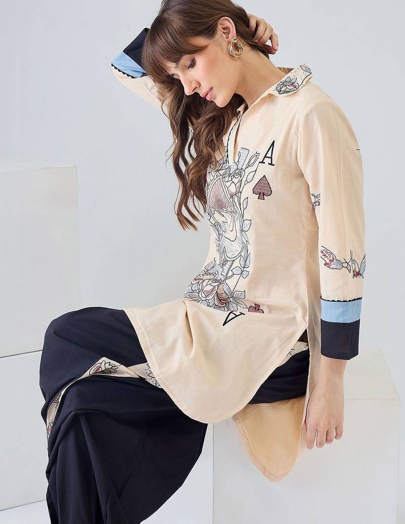 Women Printed Regular Pure Cotton Kurta with Harem Pants