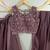 wine embroidered lehenga choli set with dupatta