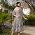 Multicolor floral printed rayon ethnic dress for women