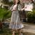 Multicolor floral printed rayon ethnic dress for women
