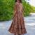 Multicolor floral printed rayon ethnic dress for women
