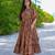 Multicolor floral printed rayon ethnic dress for women