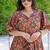 Multicolor floral printed rayon ethnic dress for women