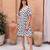White floral printed rayon ethnic dress for women
