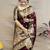 Maroon silk blend banarasi saree with unstitched blouse piece
