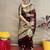 Maroon silk blend banarasi saree with unstitched blouse piece
