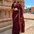 Maroon silk blend banarasi saree with unstitched blouse piece