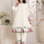 white color embroidery  work silk blend salwar suit