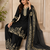 black color embroidery and mirror work rayon salwar suit