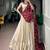 women off white monga silk plain lehenga choli with embroidered blouse and printed dupatta - free size