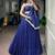 women royal blue bandhej printed georgette lehenga choli with dupatta - free size