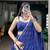 women royal blue bandhej printed georgette lehenga choli with dupatta - free size