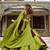 navratri special ajrakh printed rayon lehenga choli with gota patti lace - free size