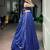 women royal blue bandhej printed georgette lehenga choli with dupatta - free size