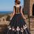 Black Silk Blend Free Size Stitched Navratri Lehenga Choli with Mirror & Gamthi Embroidery Work