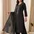 black color sequence embroidery and mirror work chanderi salwar suit