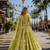 Olive Georgette Free Size Stitched Navratri Lehenga Choli with Bandhej & Embroidery Work