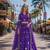 Violet Georgette Free Size Stitched Navratri Lehenga Choli with Bandhej & Embroidery Work