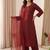 maroon color sequence embroidery and mirror work chanderi salwar suit