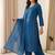 teal color sequence embroidery and mirror work chanderi salwar suit