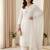 white color sequence embroidery and mirror work chanderi salwar suit