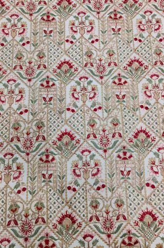 Beige color jodhpuri with maroon color touchup embroidery for men