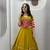 Mustard Heavy Miror Hand Work & Readymade lace Cotton Lahenga Top