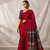 Maroon Color Printed And Mirror Work Silk Blend Saree