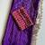 Purple Color Printed And Mirror Work Silk Blend Saree