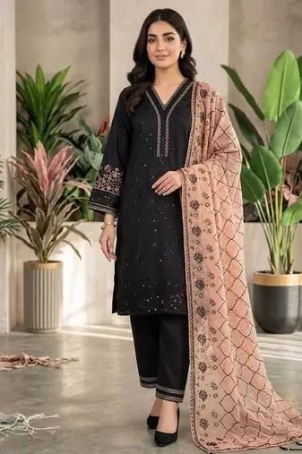 peach color sequence embroidery work silk blend salwar suit