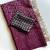 Wine Color Printed And Mirror Work Silk Blend Saree