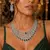 Emerald Green Teardrop Bridal Jewelry Set: Victorian Choker Necklace, Dangle Earrings
