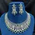 Emerald Green Teardrop Bridal Jewelry Set: Victorian Choker Necklace, Dangle Earrings
