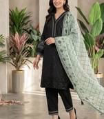 light green color sequence embroidery work silk blend salwar suit