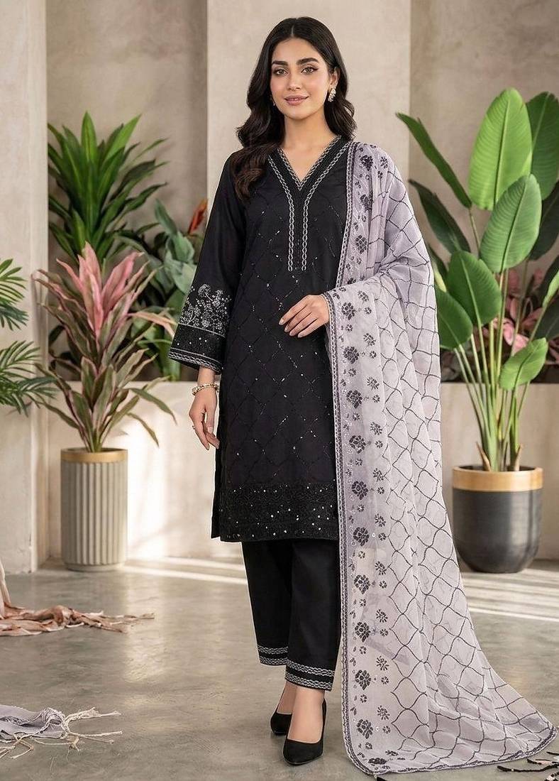lavender color sequence embroidery work silk blend salwar suit