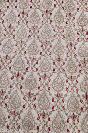 Golden color maroon touchup embroidery indowestern for men