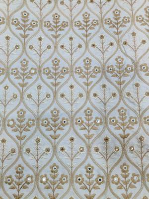 Cream color mirror style embroidery indowestern for men indowestern  3