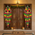 handmade multicolour pom pom moti chudi metal bell hanging festive decor (pack of 2)