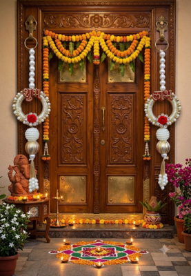 decorative shubh labh moti chudi latkan hanginghome decor & gifting toran hanging (pack of 2) 2