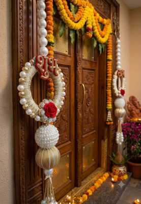 decorative shubh labh moti chudi latkan hanginghome decor & gifting toran hanging (pack of 2) 3