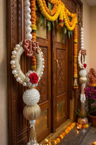 decorative shubh labh moti chudi latkan hanginghome decor & gifting toran hanging (pack of 2)
