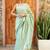 chitra handloom cotton blend saree with zari motifs & pallu pista green