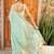 chitra handloom cotton blend saree with zari motifs & pallu pista green