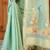 chitra handloom cotton blend saree with zari motifs & pallu pista green
