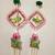 handmade multicolour square moti chudi parrot cushion decor hanging (pack of 2)