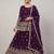 Wine Purple Georgette Embroidered Peplum Top Lehenga Choli Set with Dupatta