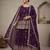 Wine Purple Georgette Embroidered Peplum Top Lehenga Choli Set with Dupatta