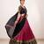 Rani Pink & Black Zari Border Lehenga Choli
