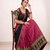 Rani Pink & Black Zari Border Lehenga Choli