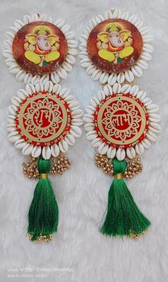 traditional shubh labh kodi chudi decorationganesh ji hanging for festive decoration (pack of 2) 1